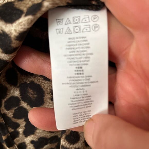 Michael Kors leopard print full zipper blouse/cardigan, excellent condition, S - Picture 10 of 11